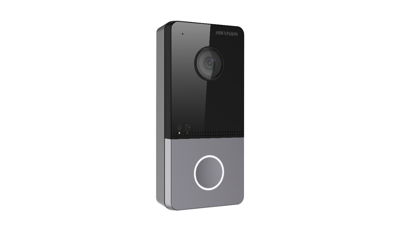 Videointerfon de exterior Hikvision DS-KV6113-WPE1(C), 2 MP, card reader, 1 familie, PoE, aparent - imagine 2
