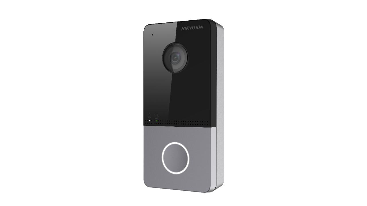 Videointerfon de exterior Hikvision DS-KV6113-WPE1(C), 2 MP, card reader, 1 familie, PoE, aparent - imagine 3