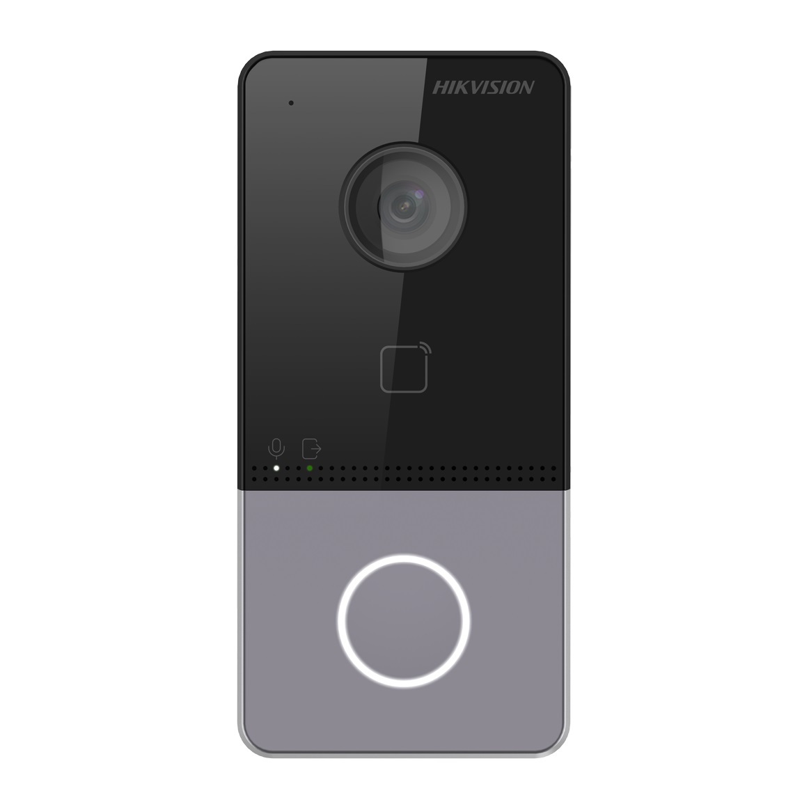 Videointerfon de exterior Hikvision DS-KV6113-WPE1(C), 2 MP, card reader, 1 familie, PoE, aparent