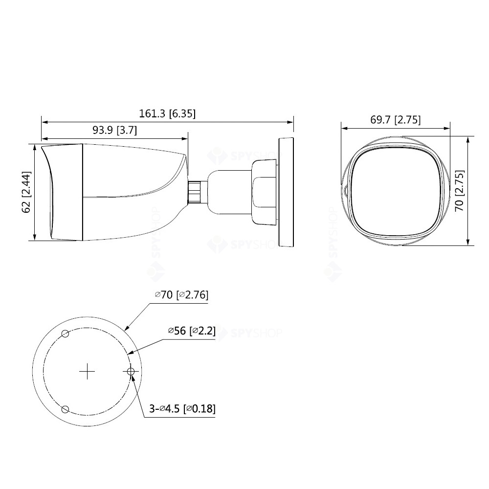 Camera supraveghere exterior Dahua HAC-HFW1500C-0280B-S2, 5 MP, IR 30 m, 2.8mm - imagine 3