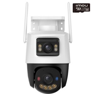 Camera supraveghere WiFi cu lentila duala Full-Color Imou Ranger Dual 2 IPC-S7XEP-10M0WED-0360B, 5 + 5 MP, 2x 3.6 mm, IR/ lumina alba 30 m, microfon si difuzor, auto smart tracking, sirena si avertizare luminoasa, slot card + MicroSD 128 GB