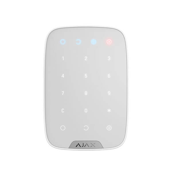 Tastatura cu touch wireless AJAX Keypad WH, 15 taste, silent alarm, 1700 m